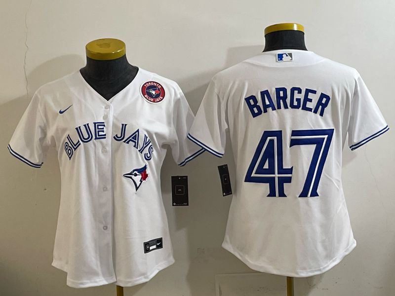 Women 2025 Toronto Blue Jays #47 Barger white Game Nike MLB Jersey style 005